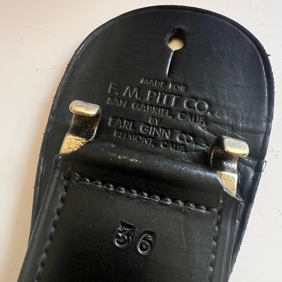 F.M. Pitt Co by Earl Ginn Co Black 36 Leather Duty Belt Woven Police Cop Agent - Picture 3 of 5